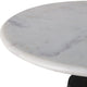 Accent Table | 17" Round White Marble Top | Black Fluted Base