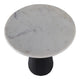 Accent Table | 17" Round White Marble Top | Black Fluted Base