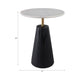 Accent Table | 17" Round White Marble Top | Black Fluted Base