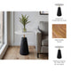 Accent Table | 17" Round White Marble Top | Black Fluted Base