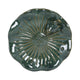 Elegant Birdbath w Perched Bird on Lilypad Flower | Glazed Green Ceramic