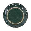 Elegant Birdbath w Perched Bird on Lilypad Flower | Glazed Green Ceramic
