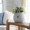 Decorative Vase w Round Dotted Coral Shell Ceramic White | 9"