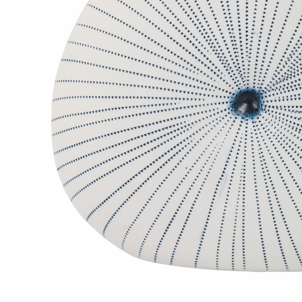 Decorative Vase w Round Dotted Coral Shell Ceramic White | 9"