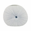 Decorative Vase w Round Dotted Coral Shell Ceramic White | 9"