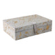 Decorative Jewelry Box | Hair on Hide Leather | 11" Tan Gold Speckled