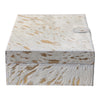 Decorative Jewelry Box | Hair on Hide Leather | 11" Tan Gold Speckled