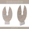 Geometric Art Sculpture | Open Circle Travertine Top | White Marble Base