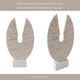 Geometric Art Sculpture | Open Circle Travertine Top | White Marble Base