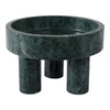 Decorative Footed Bowl | Raised Edges | 9" Sculptural Green Marble