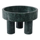 Decorative Footed Bowl | Raised Edges | 9" Sculptural Green Marble