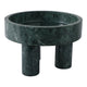 Decorative Footed Bowl | Raised Edges | 9" Sculptural Green Marble
