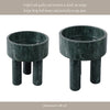 Decorative Footed Bowl | Raised Edges | 9" Sculptural Green Marble