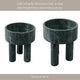 Decorative Footed Bowl | Raised Edges | 9" Sculptural Green Marble