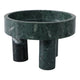 Decorative Footed Bowl | Raised Edges | 9" Sculptural Green Marble