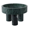 Decorative Footed Bowl | Raised Edges | 9" Sculptural Green Marble