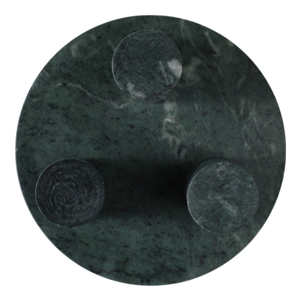 Decorative Footed Bowl | Raised Edges | 9" Sculptural Green Marble