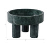Decorative Footed Bowl | Raised Edges | 9" Sculptural Green Marble