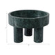 Decorative Footed Bowl | Raised Edges | 9" Sculptural Green Marble