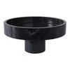 Round Decorative Bowl | 12"| Pedestal Design | Black Marble