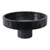 Round Decorative Bowl | 12"| Pedestal Design | Black Marble