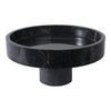Round Decorative Bowl | 12"| Pedestal Design | Black Marble