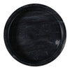 Round Decorative Bowl | 12"| Pedestal Design | Black Marble