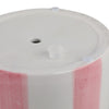 Flower Planter Set of 2 | Striped Pink & White Ceramic | Scallop Edges
