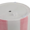 Flower Planter Set of 2 | Striped Pink & White Ceramic | Scallop Edges