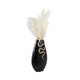 Knoxy Decorative Vase | Curved Gold Snake Accent | 21" Black Stoneware