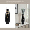 Knoxy Decorative Vase | Curved Gold Snake Accent | 21" Black Stoneware