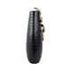 Knoxy Decorative Vase | Curved Gold Snake Accent | 21" Black Stoneware