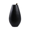 Knoxy Decorative Vase | Curved Gold Snake Accent | 21" Black Stoneware
