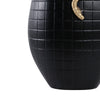 Knoxy Decorative Vase | Curved Gold Snake Accent | 21" Black Stoneware