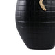 Knoxy Decorative Vase | Curved Gold Snake Accent | 21" Black Stoneware