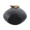 Knoxy Decorative Vase | Curved Gold Snake Accent | 21" Black Stoneware