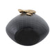 Knoxy Decorative Vase | Curved Gold Snake Accent | 21" Black Stoneware