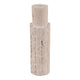 Raw Edge Candle Holder | Fluted Travertine Stone | Tan & Ivory 7"