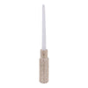 Raw Edge Candle Holder | Fluted Travertine Stone | Tan & Ivory 7"