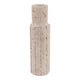 Raw Edge Candle Holder | Fluted Travertine Stone | Tan & Ivory 7"