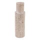 Raw Edge Candle Holder | Fluted Travertine Stone | Tan & Ivory 7"