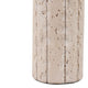 Raw Edge Candle Holder | Fluted Travertine Stone | Tan & Ivory 7"