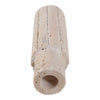 Raw Edge Candle Holder | Fluted Travertine Stone | Tan & Ivory 7"
