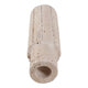 Raw Edge Candle Holder | Fluted Travertine Stone | Tan & Ivory 7"