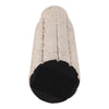 Raw Edge Candle Holder | Fluted Travertine Stone | Tan & Ivory 7"