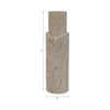 Raw Edge Candle Holder | Fluted Travertine Stone | Tan & Ivory 7"