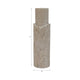 Raw Edge Candle Holder | Fluted Travertine Stone | Tan & Ivory 7"