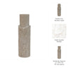 Raw Edge Candle Holder | Fluted Travertine Stone | Tan & Ivory 7"