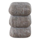 Sculpted Candle Holder | 3 Stacked Curved Blocks | Beige Marble | 5"