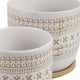 Garden Planters with Saucers Set of 2 | Brown White Ceramic | 6,8"